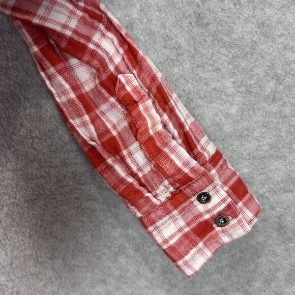 Entro Womens Small  Shift Dress Red White Plaid Tunic Top Cottage Core Pockets - Picture 8 of 15
